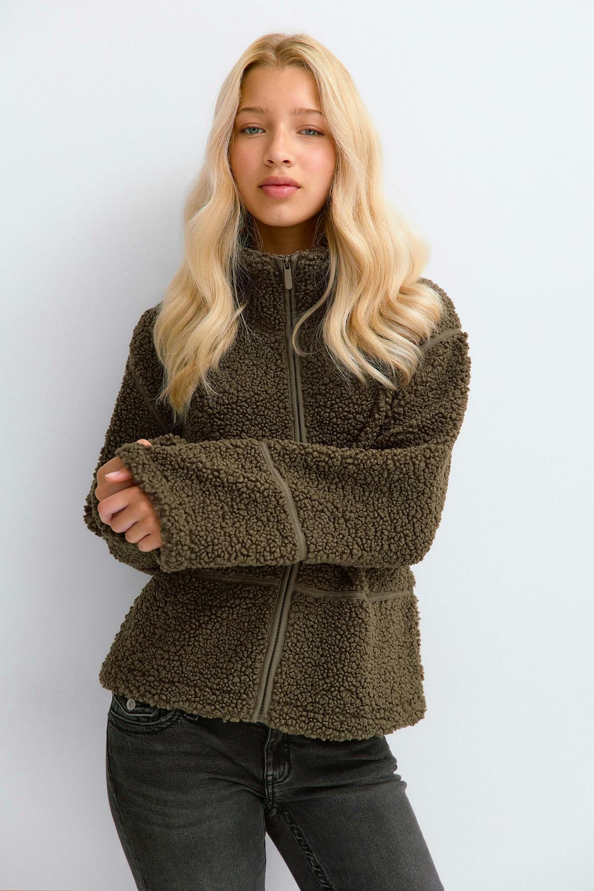 Y pile zip jacket