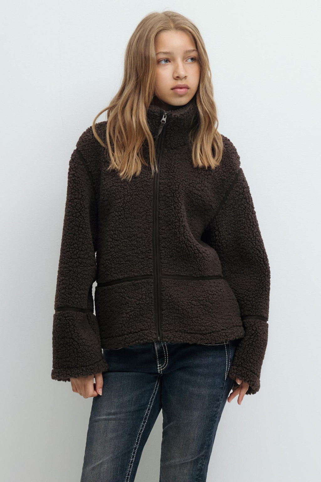 Y pile zip jacket