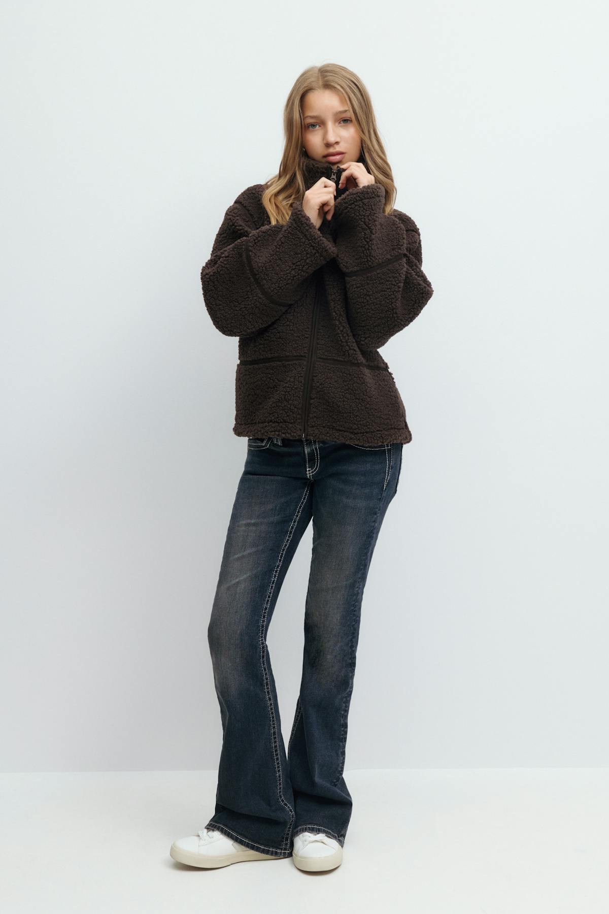 Y pile zip jacket