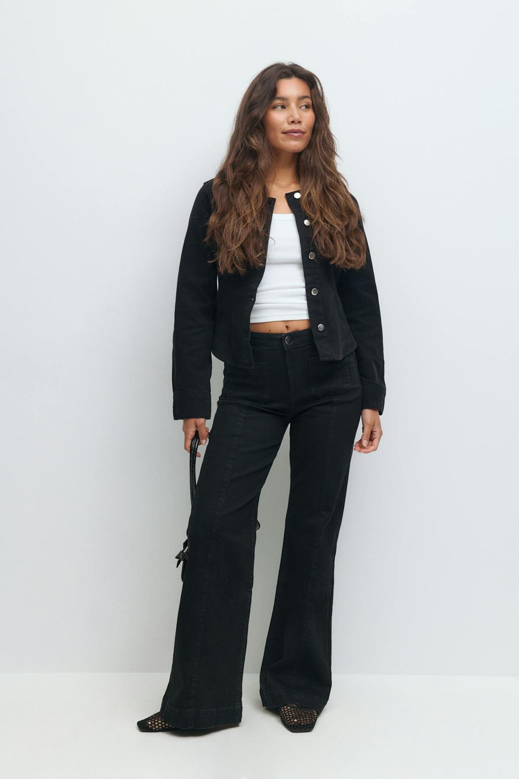 Front seam flare jeans