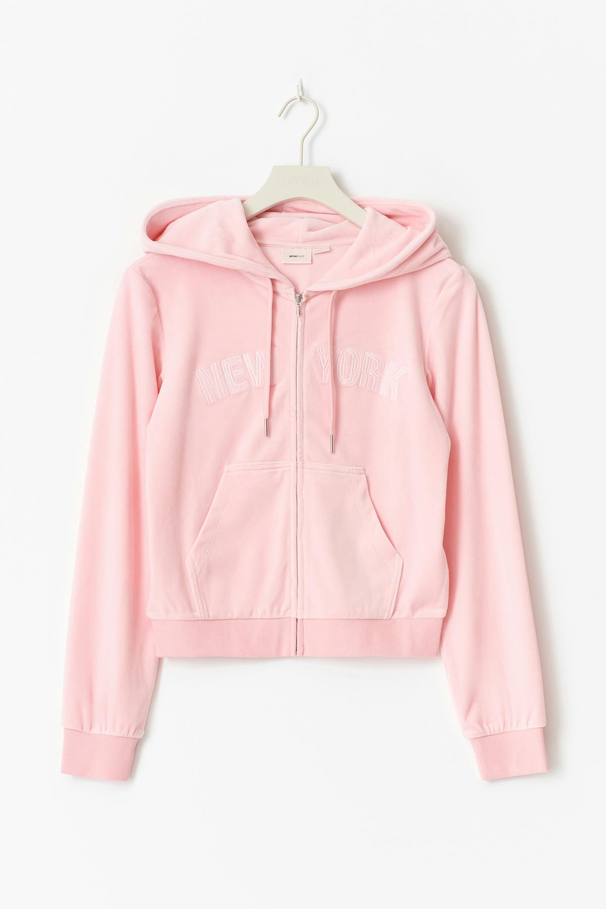 14+ velour zip hood