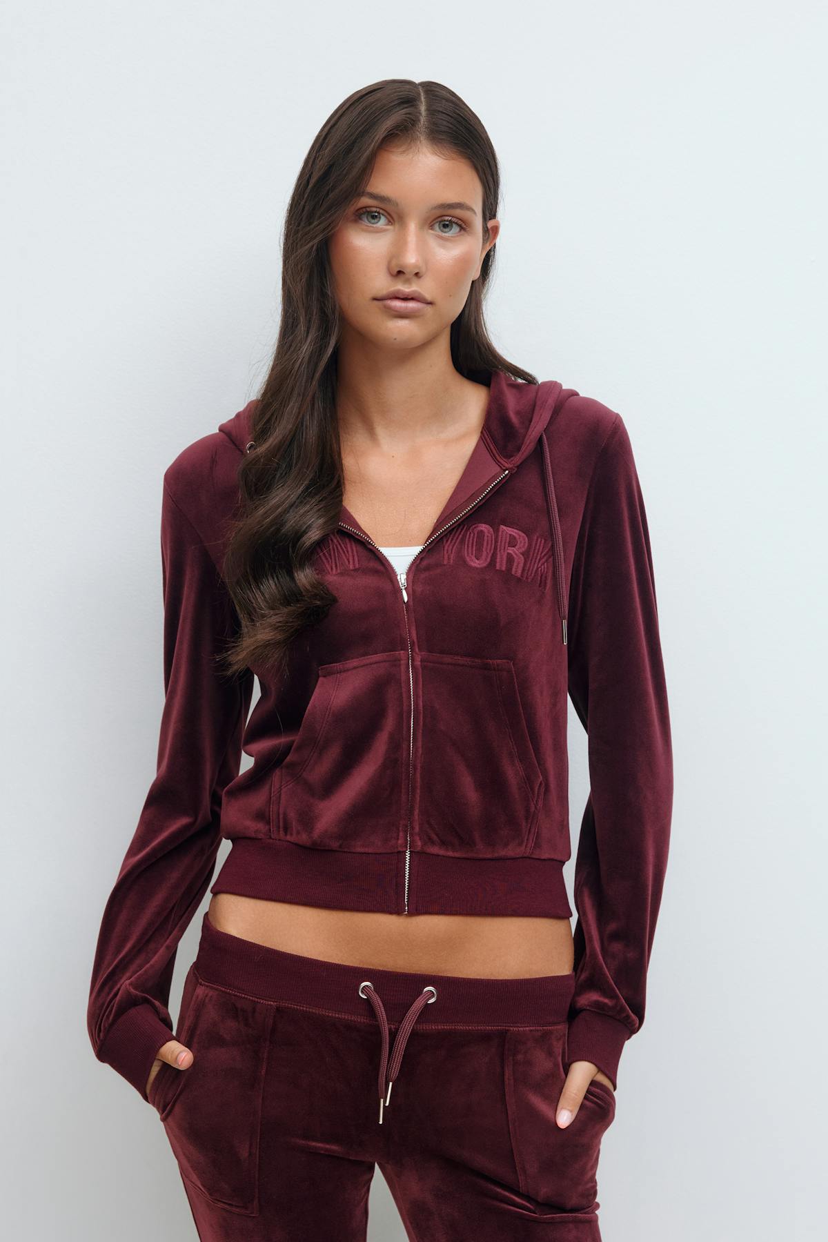 14+ velour zip hood