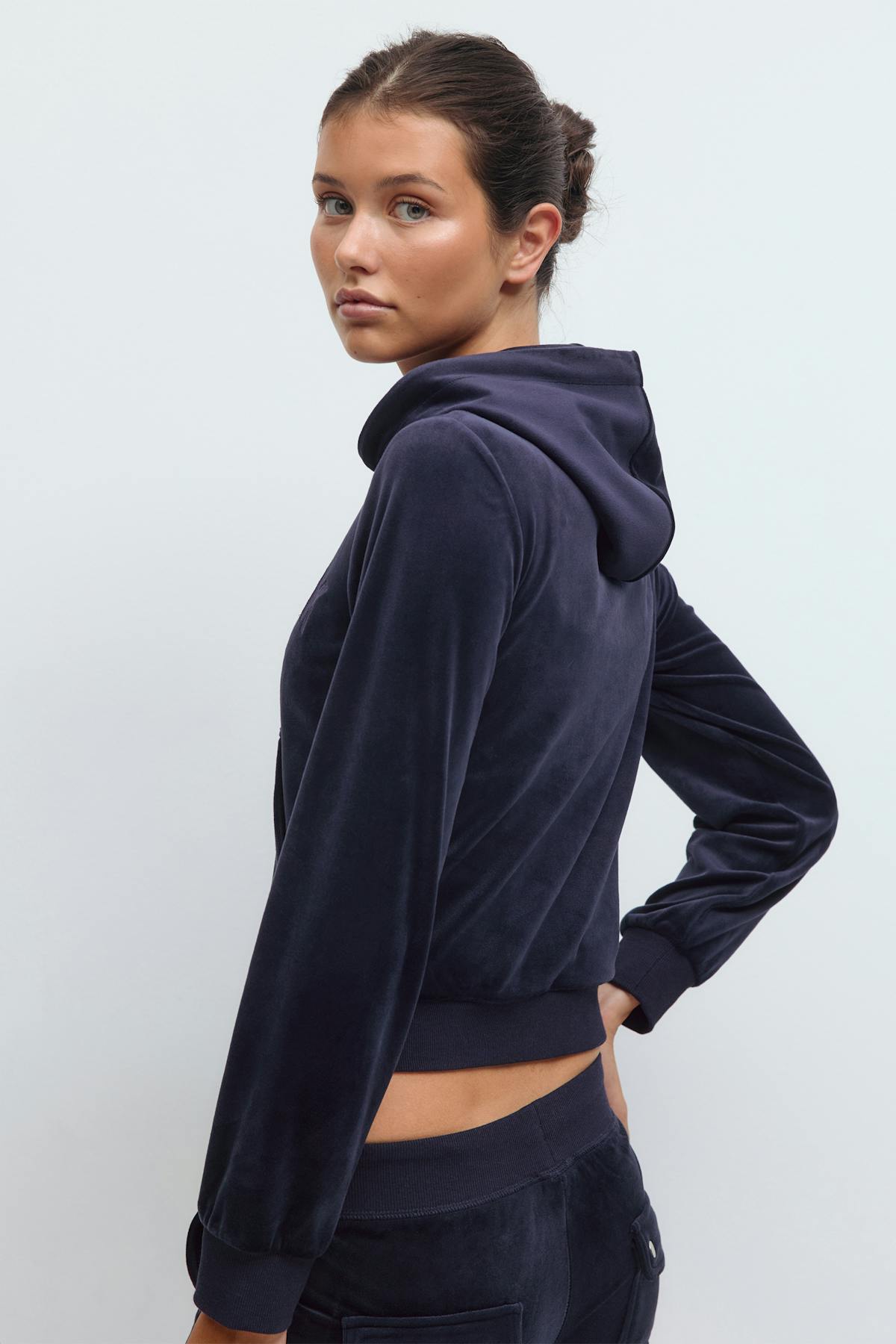 14+ velour zip hood