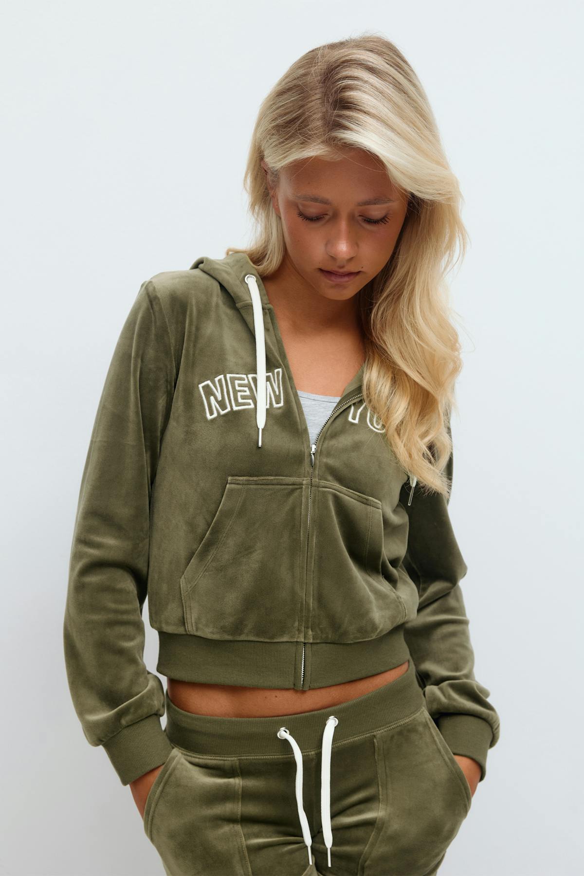 14+ velour zip hood