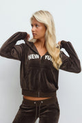 14+ velour zip hood