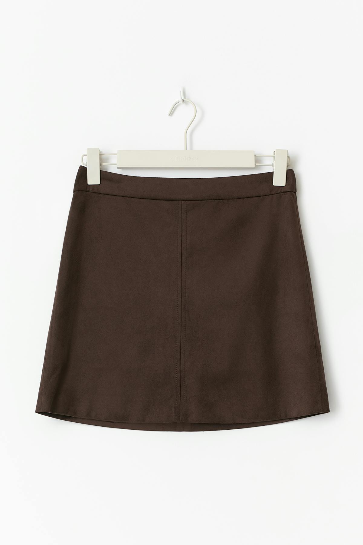 Faux suede mini skirt