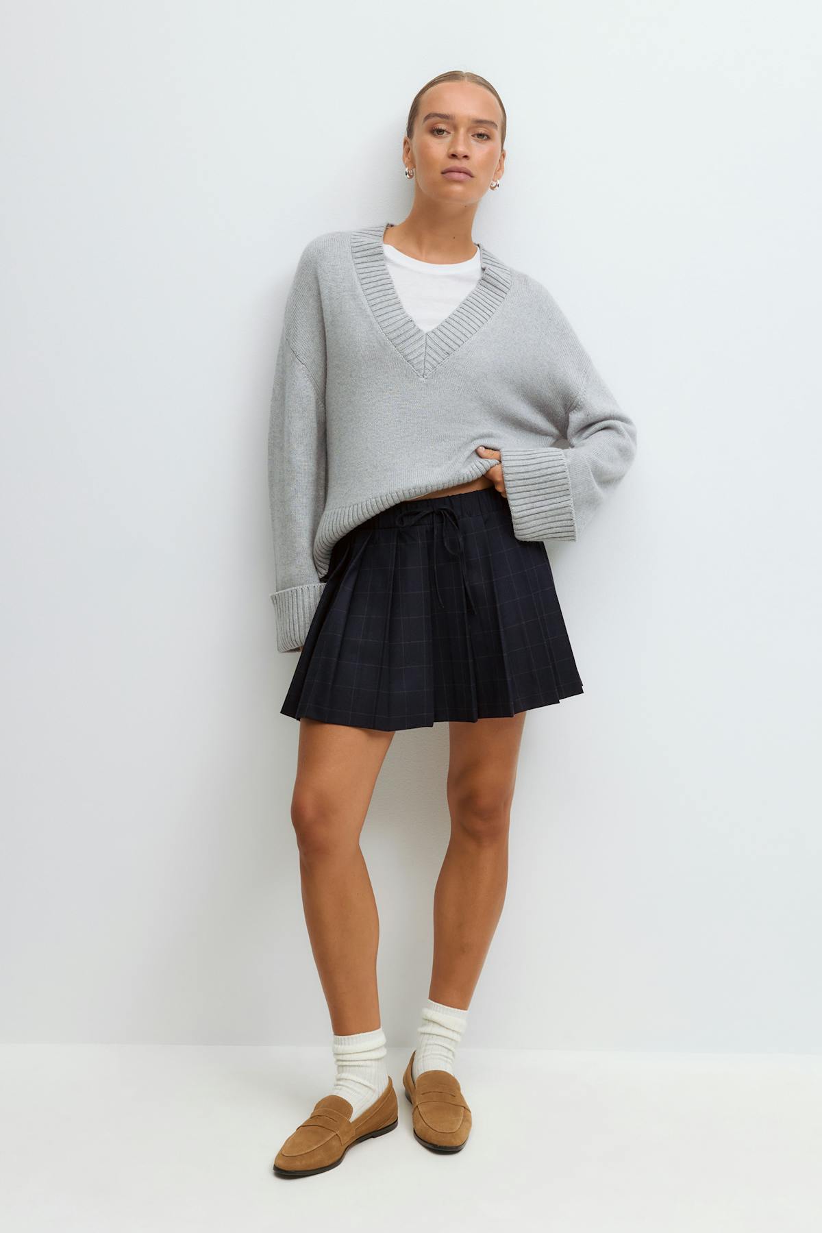Pleated mini skirt