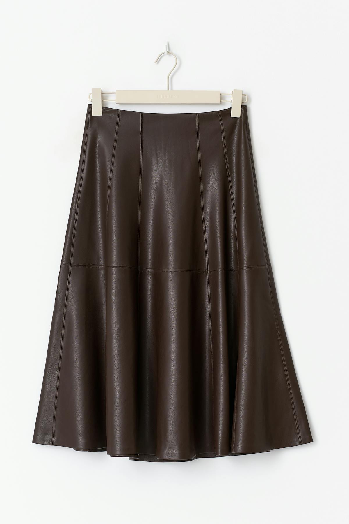 Pu midi skirt