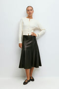 Pu midi skirt