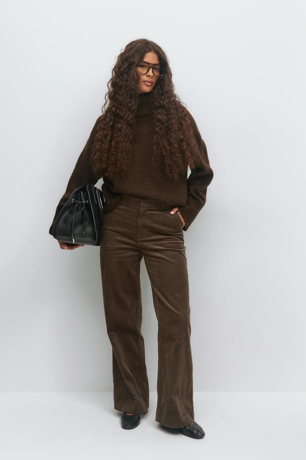 Corduroy high waist trousers