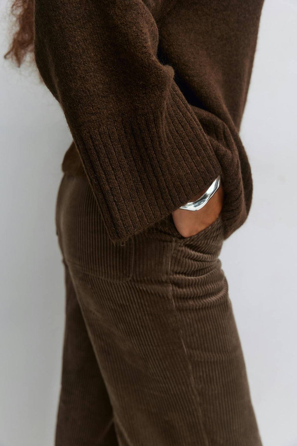 Corduroy high waist trousers