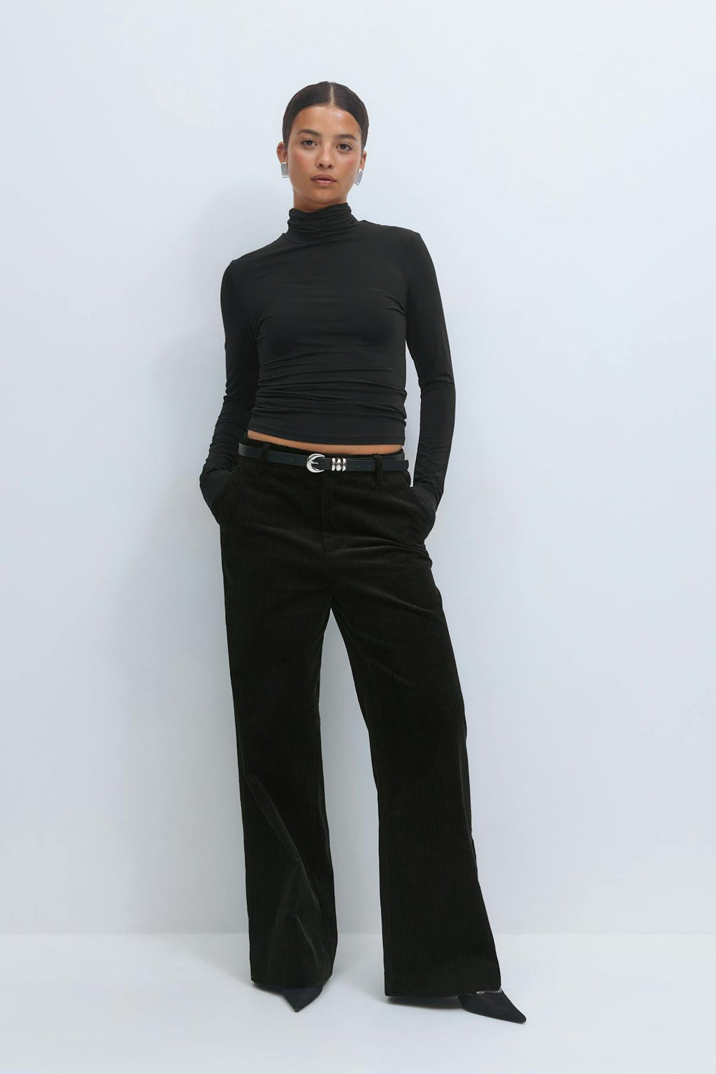 Corduroy high waist trousers