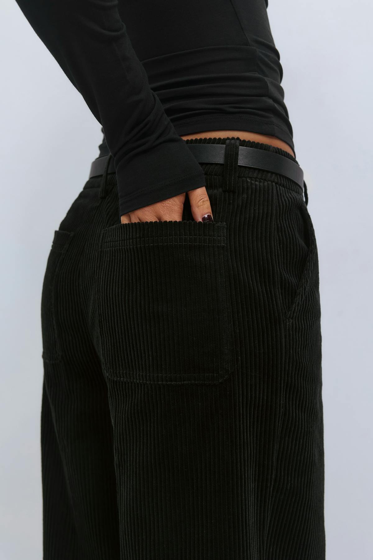 Corduroy high waist trousers