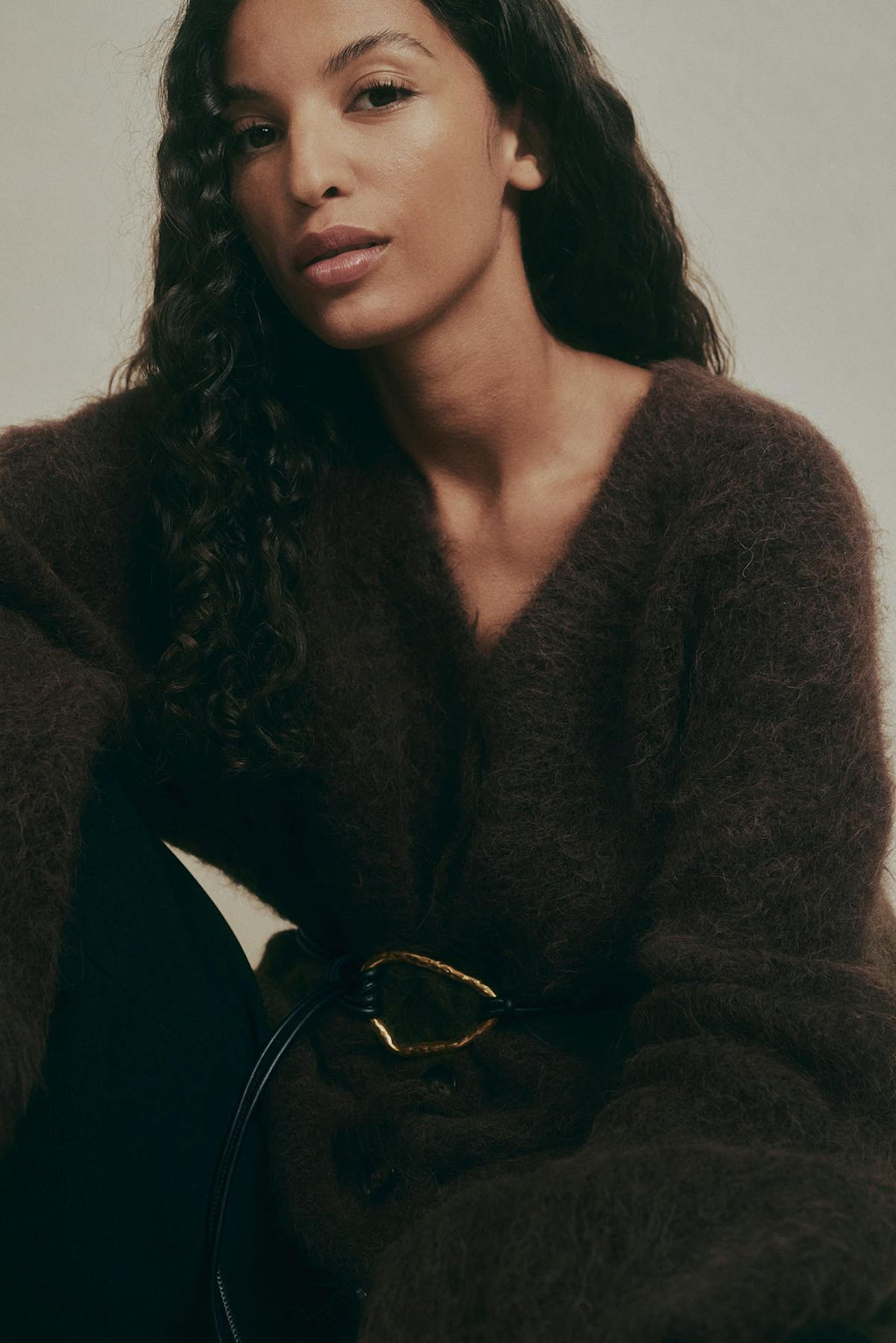Alpaca blend knitted cardigan