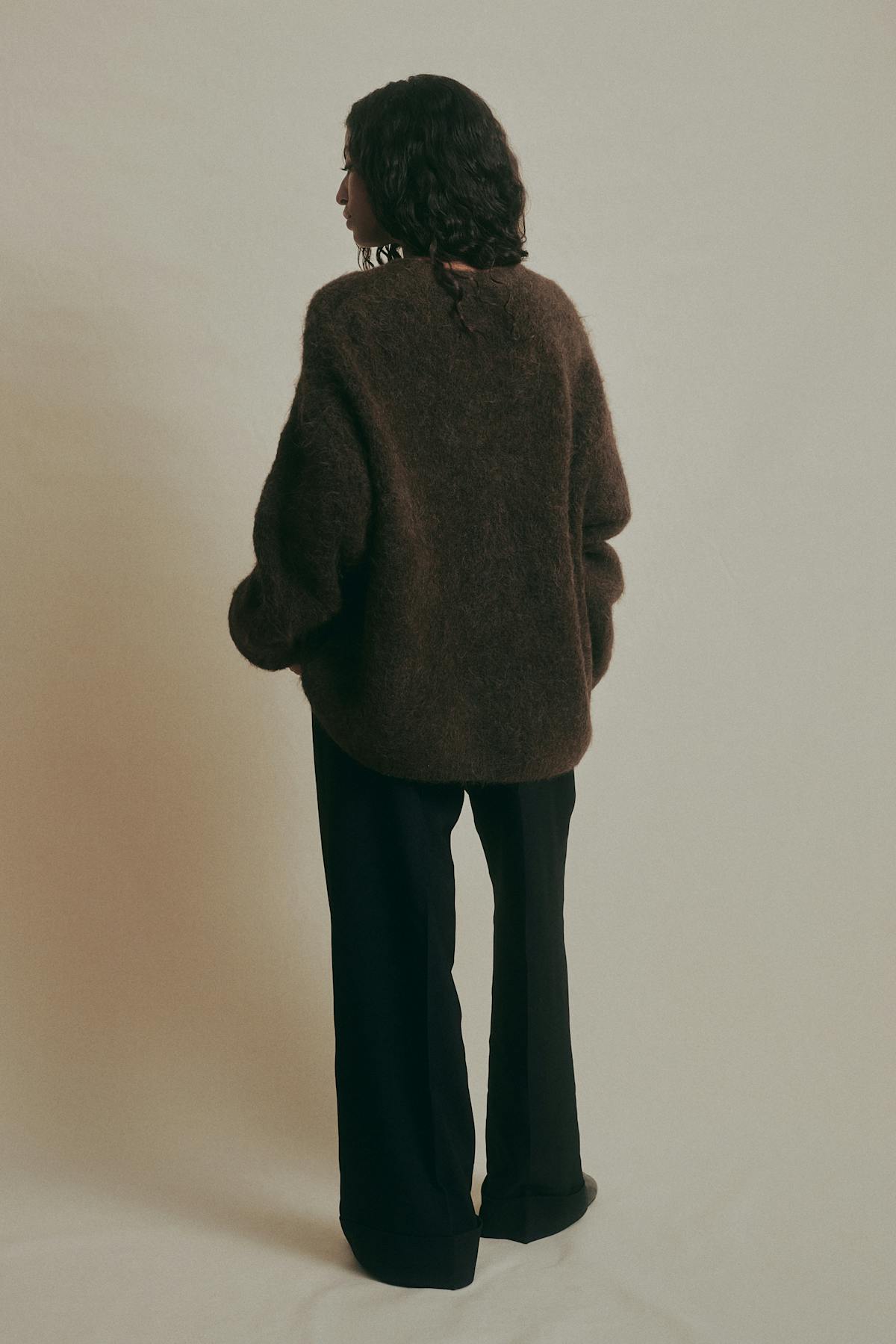 Alpaca blend knitted cardigan