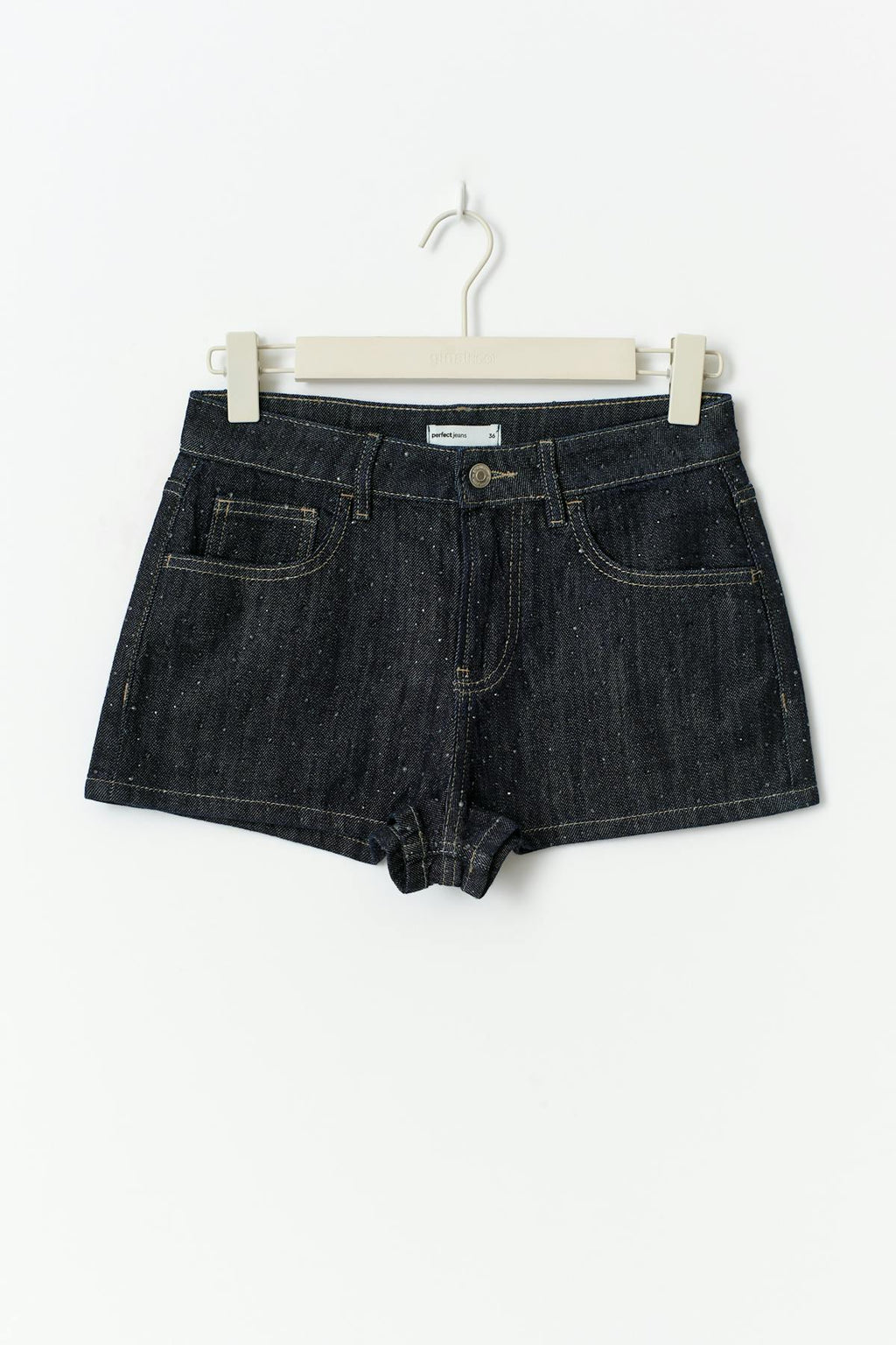 Rhinestone denim shorts