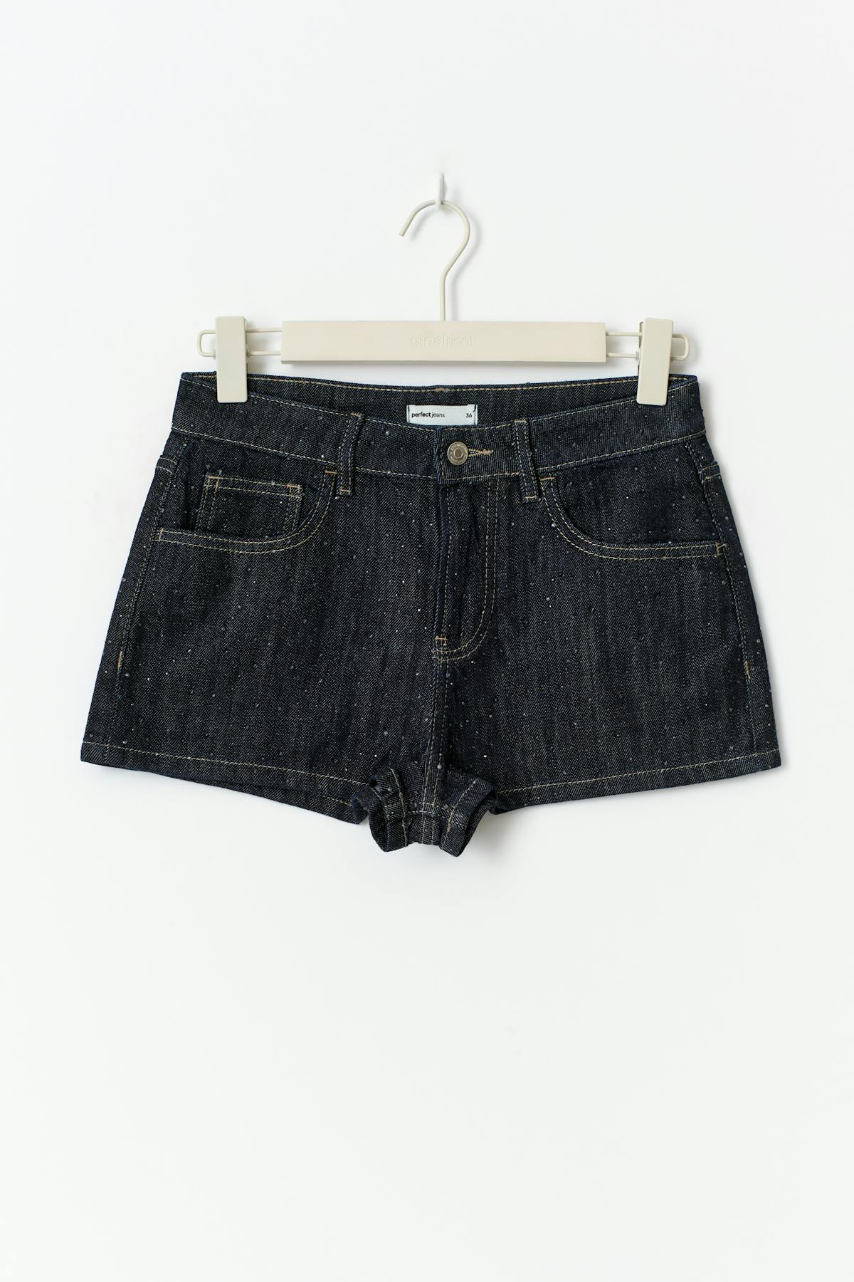 Rhinestone denim shorts