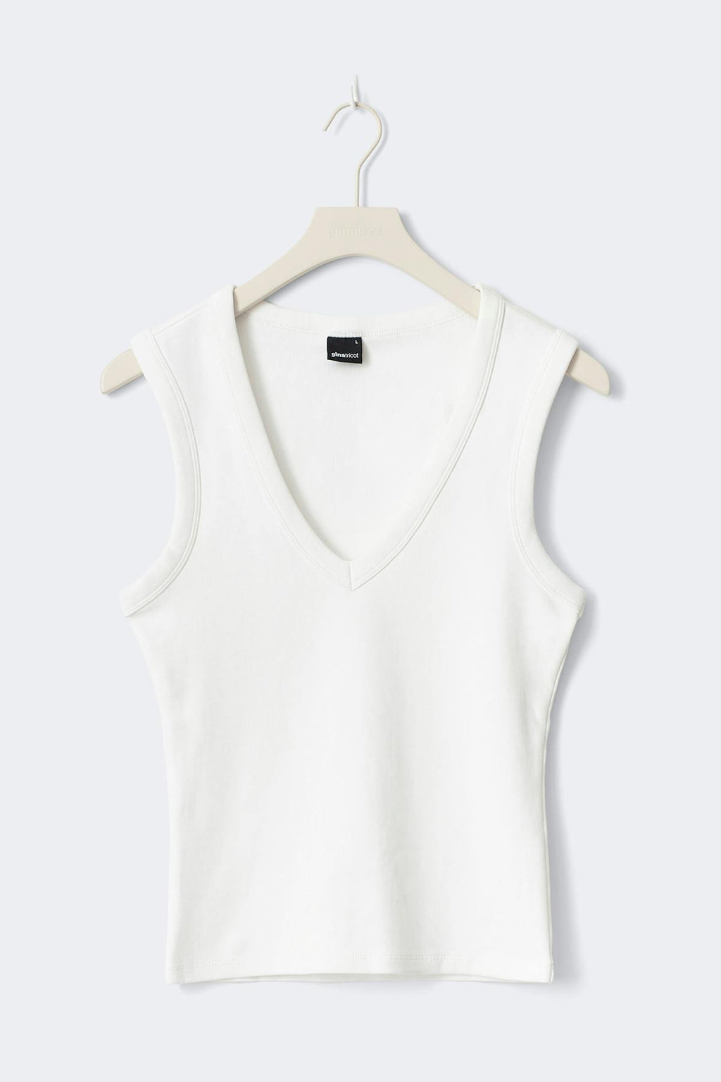 Tight v-neck rib tank
