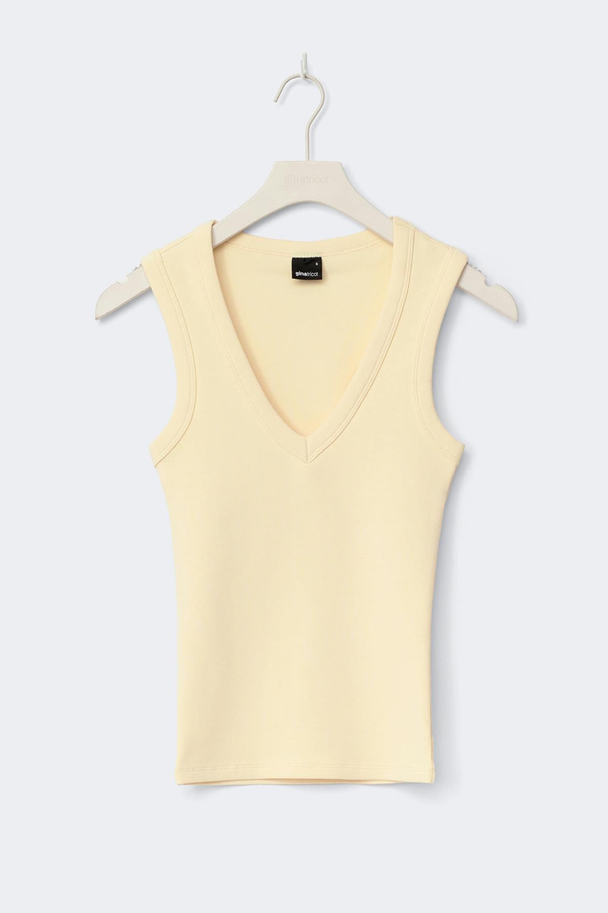 Tight v-neck rib tank