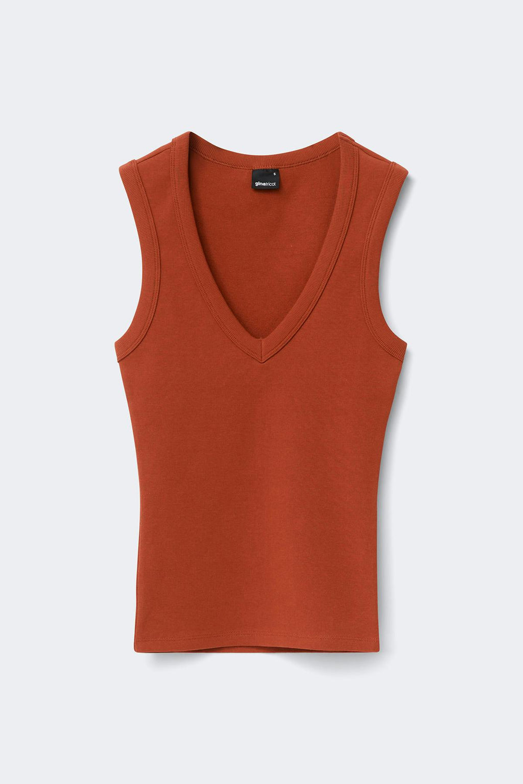 Tight v-neck rib tank