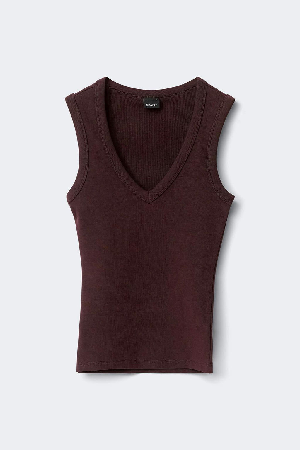 Tight v-neck rib tank