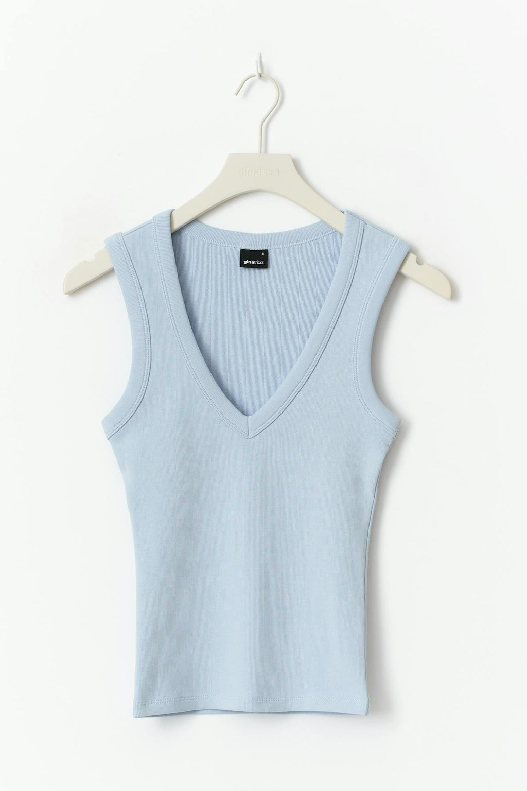 Tight v-neck rib tank