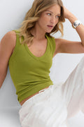 Tight v-neck rib tank