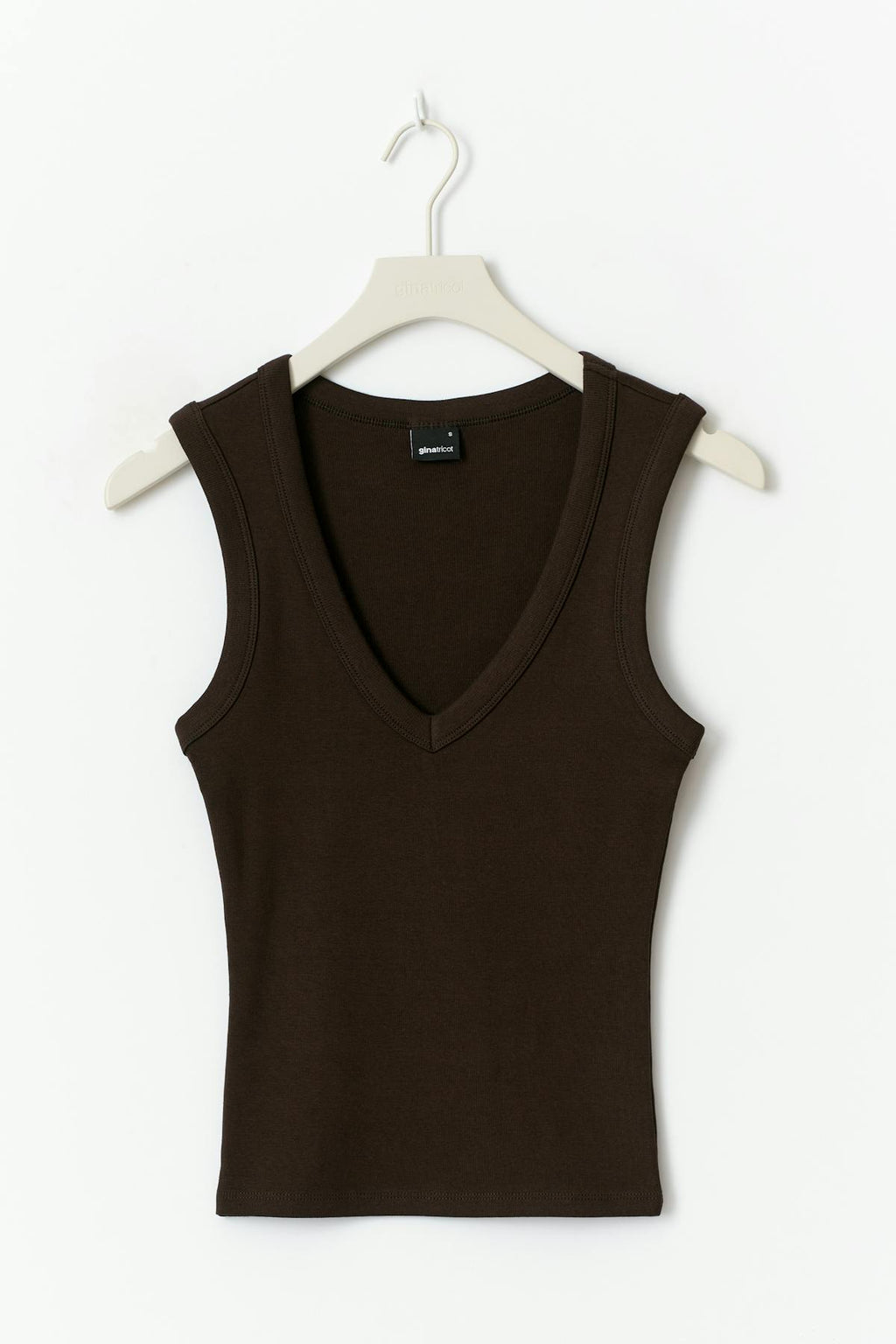 Tight v-neck rib tank