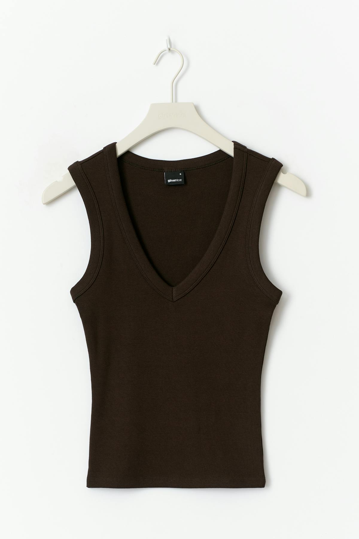 Tight v-neck rib tank