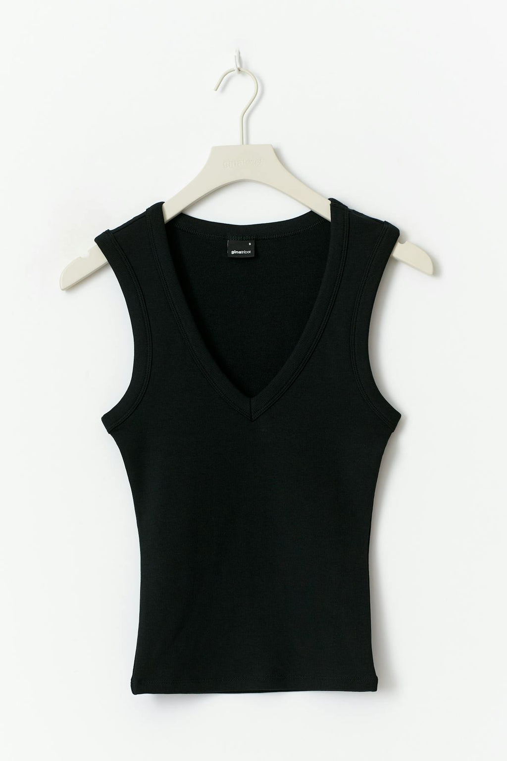 Tight v-neck rib tank
