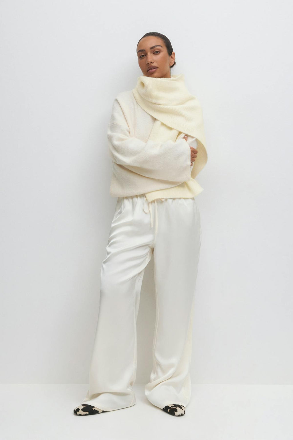 Rib knitted scarf