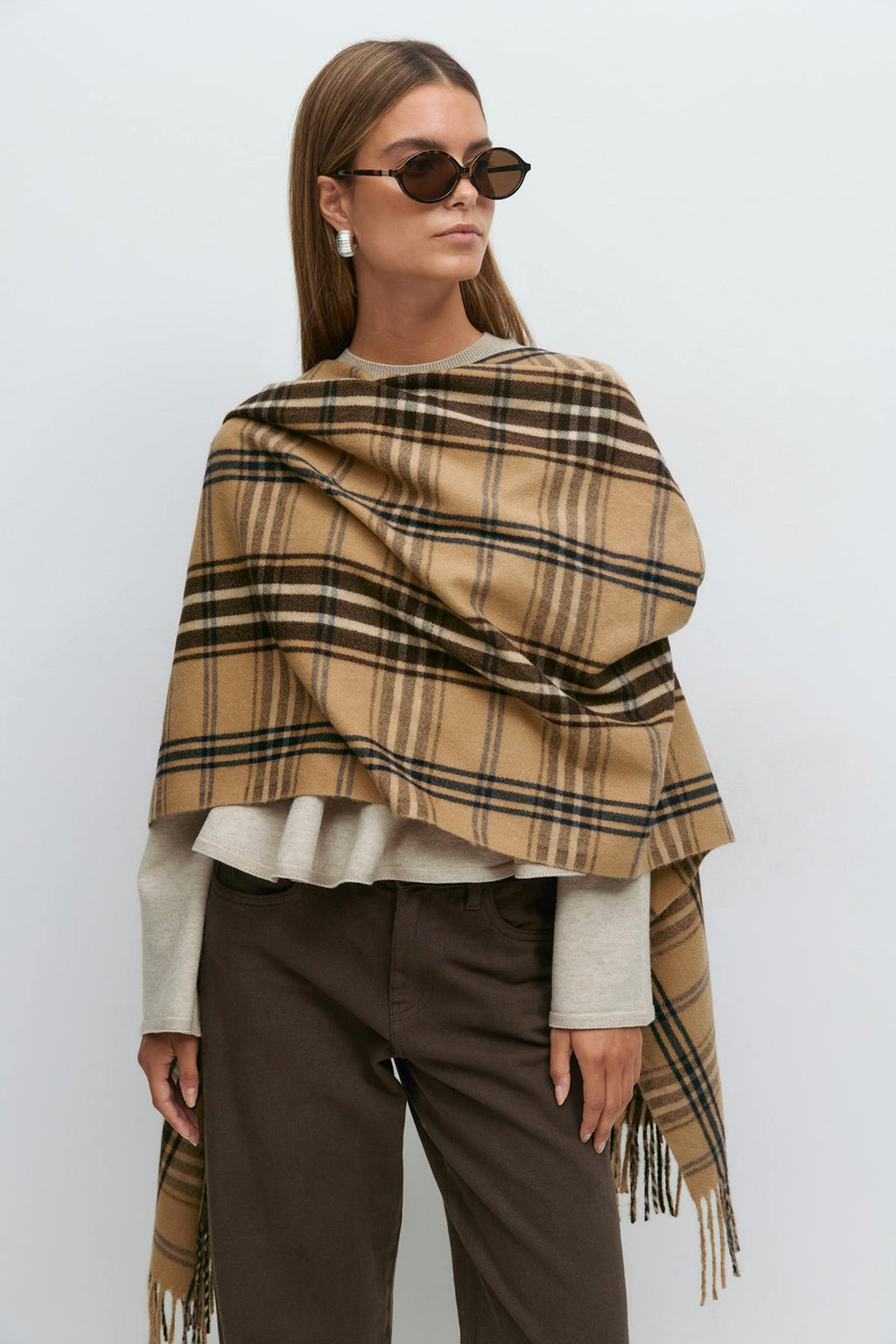 Woven plaid scarf