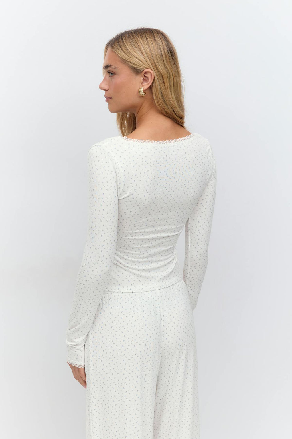 Soft long sleeve lace top