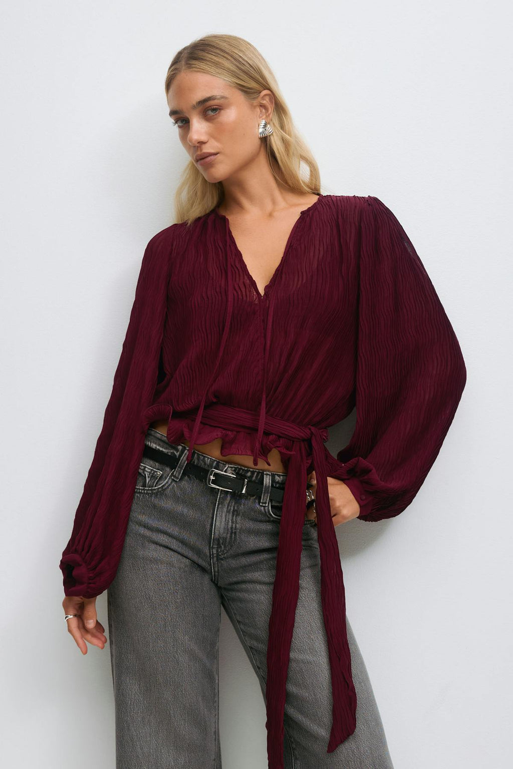 Tie blouse