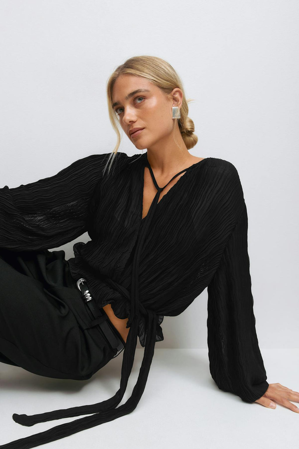 Tie blouse