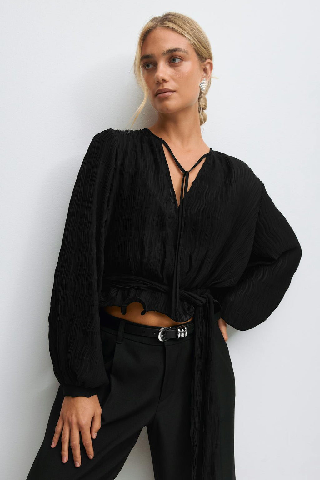 Tie blouse