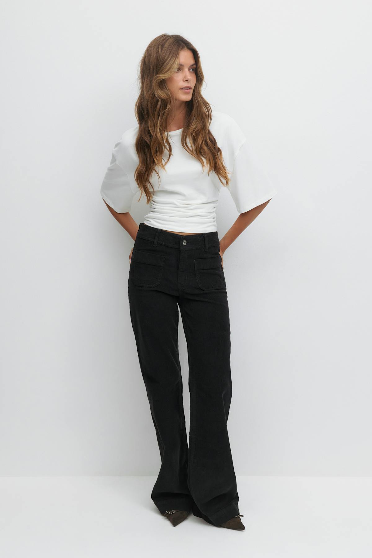 Front pocket cord jeans