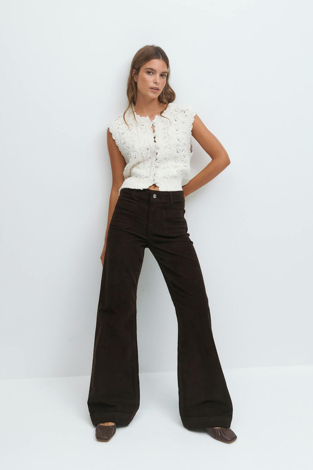 Front pocket cord jeans