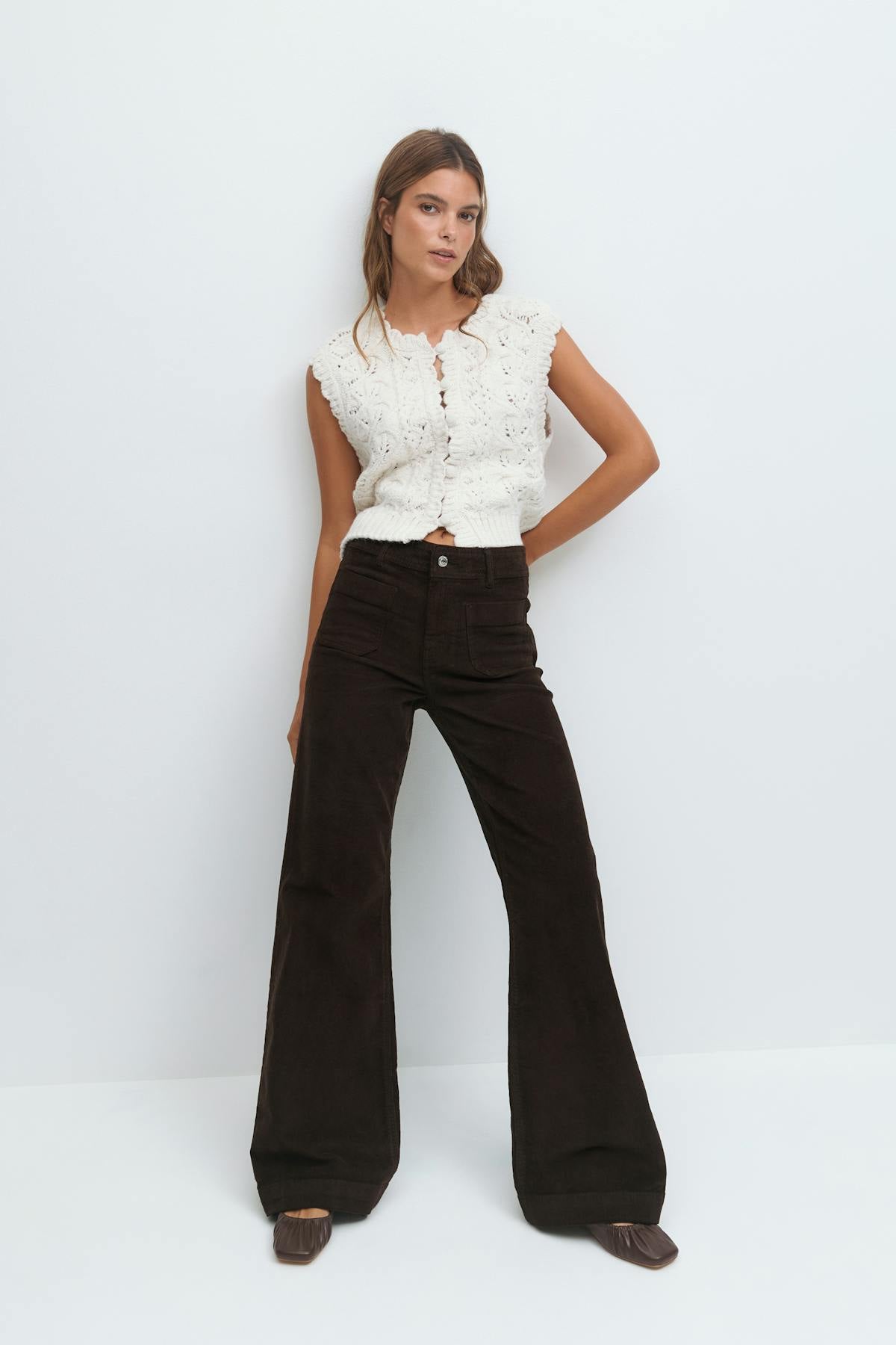 Front pocket cord jeans
