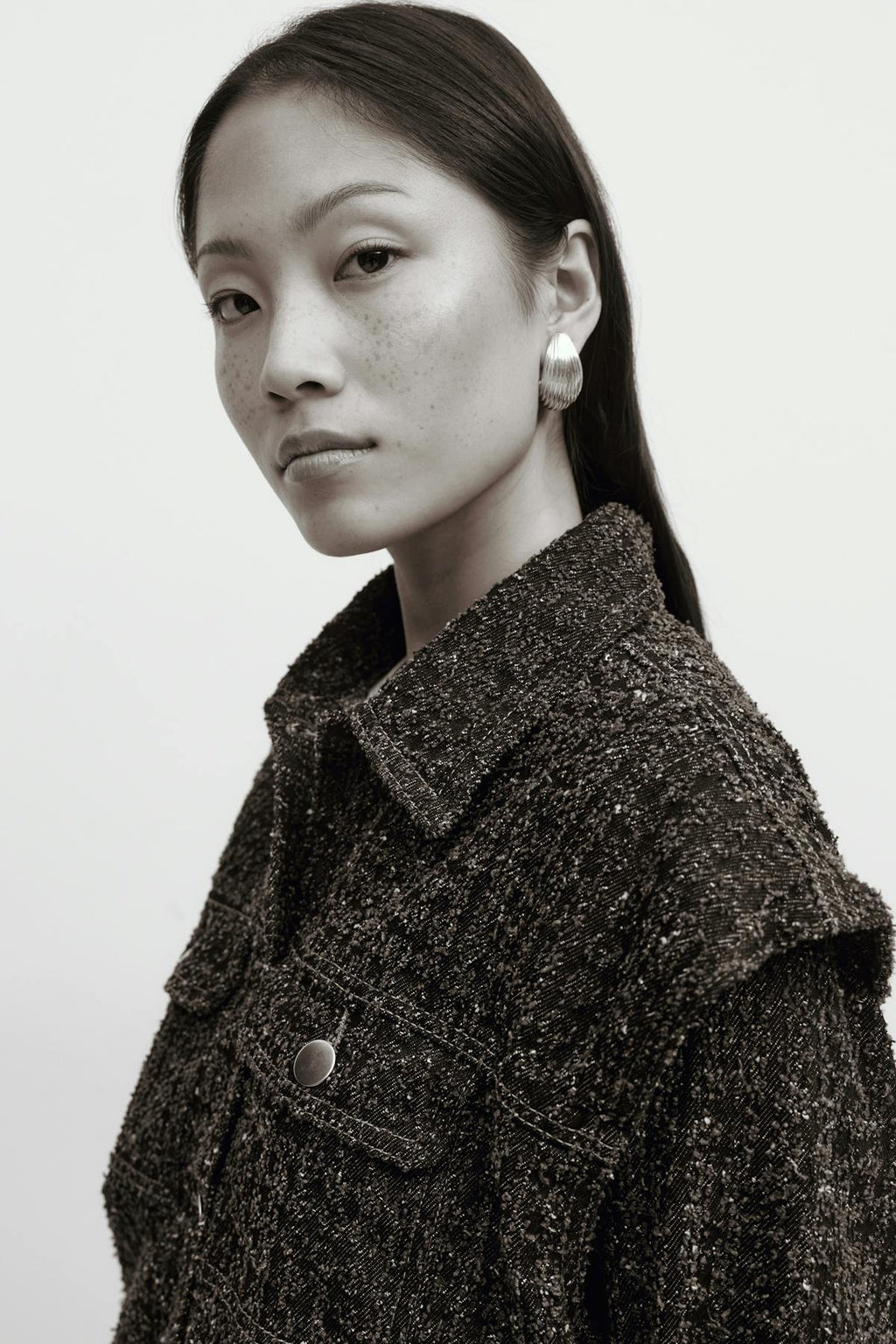 Tweed denim jacket