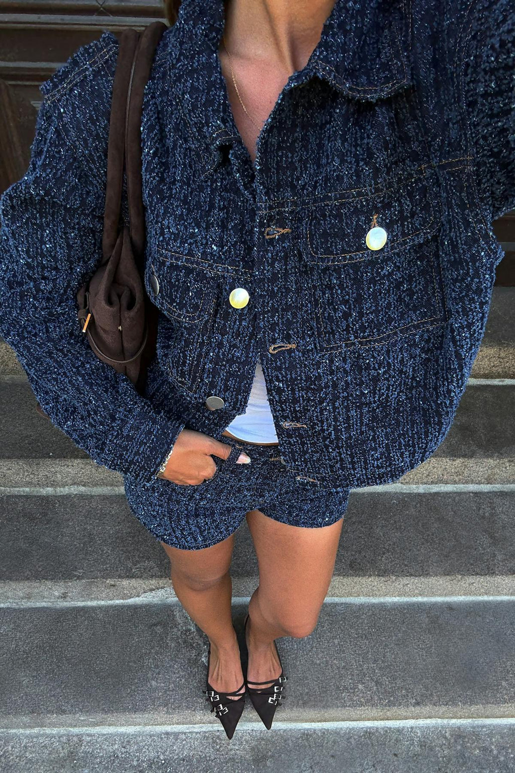 Tweed denim jacket