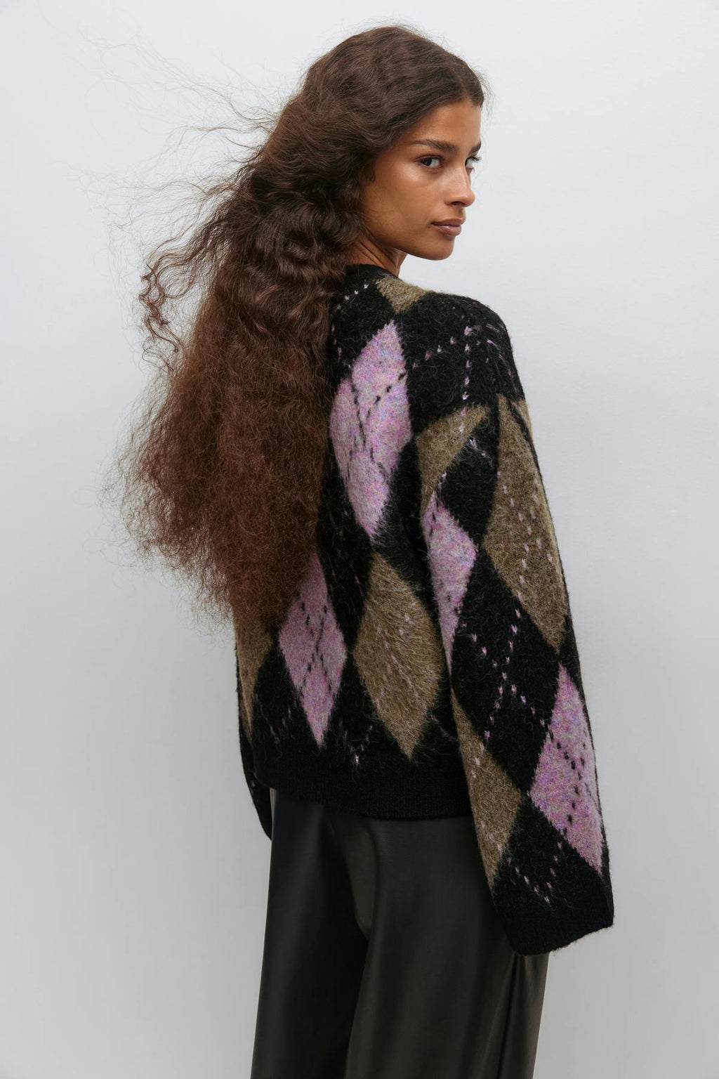 Argyle knitted sweater
