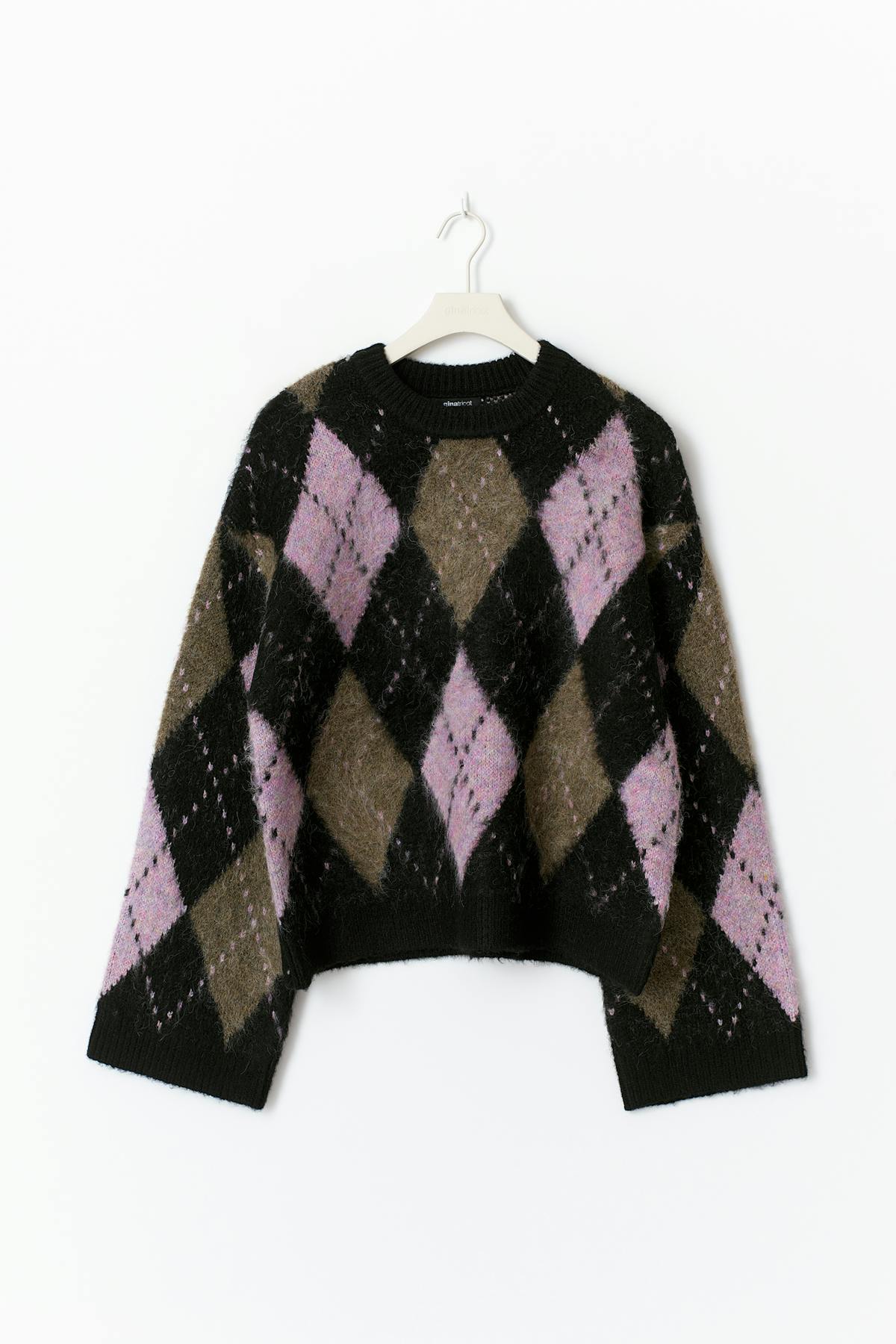 Argyle knitted sweater