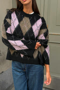 Argyle knitted sweater