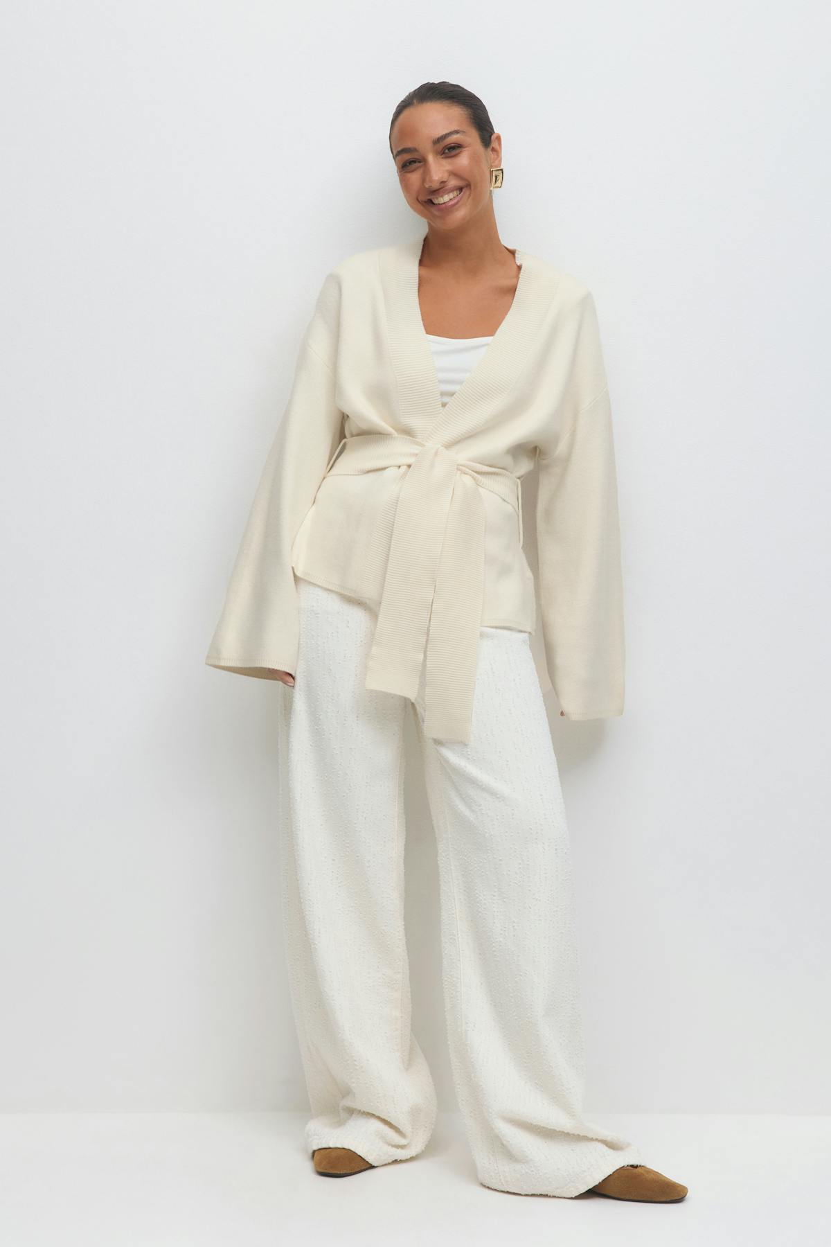Knitted wrap kimono