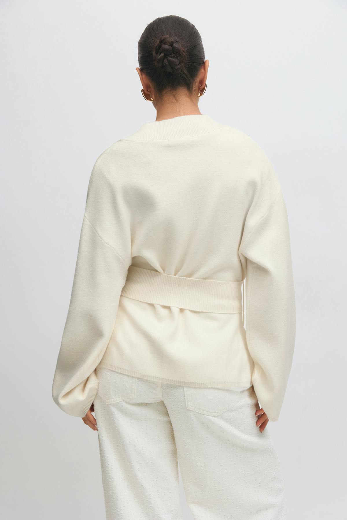 Knitted wrap kimono