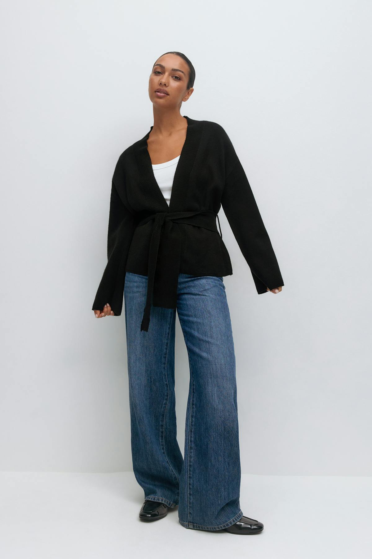 Knitted wrap kimono