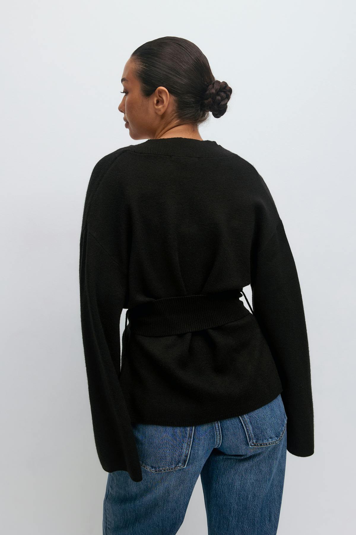 Knitted wrap kimono
