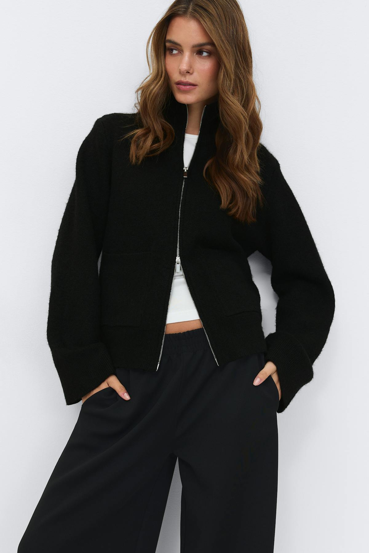 Knitted pocket cardigan