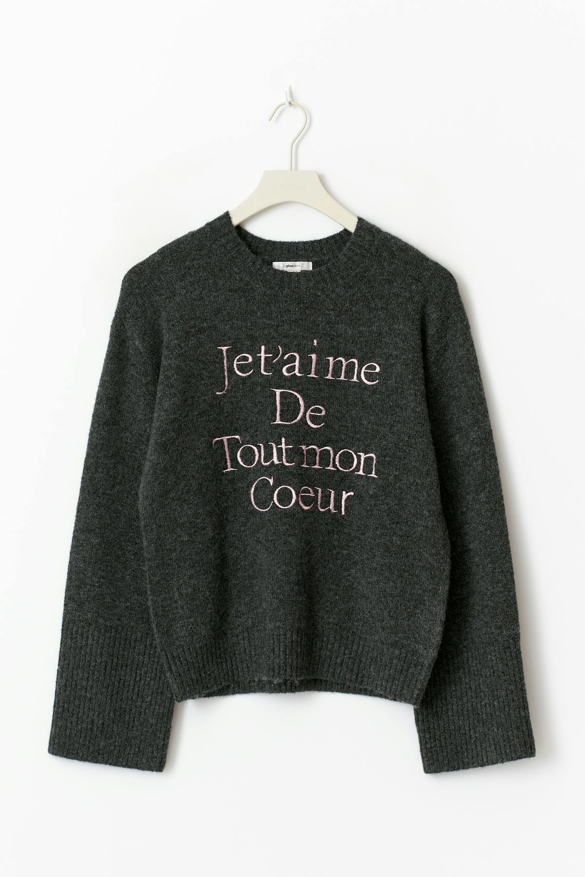 Y knitted embroidery sweater